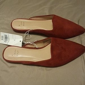 New Pointed loafers Burgundy Flats